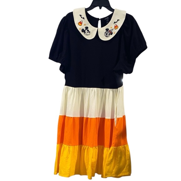 Her Universe Disney Halloween Candy Corn Collared Dress Size 3 - Picture 2 of 8